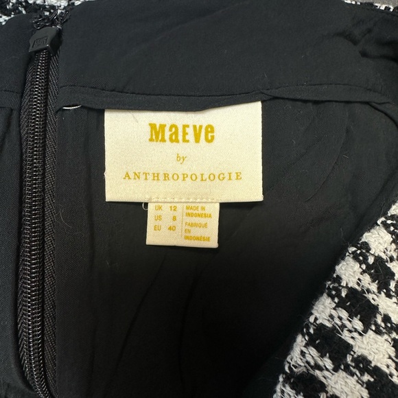 MAEVE Anthropologie Houndstooth Tweed Wrap Midi Skirt with Button Detailing sz 8 - Picture 10 of 11